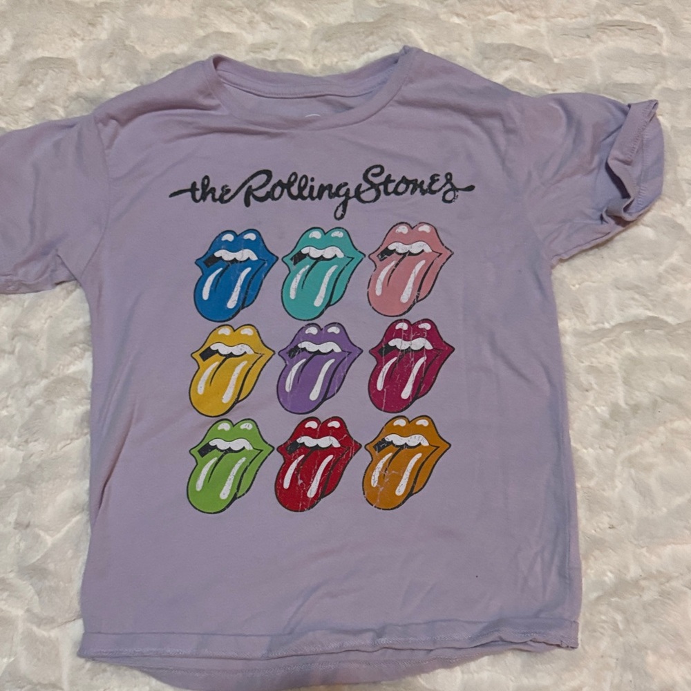 The Rolling Stones Kids Tee - Lavender with Multicolor Tongues